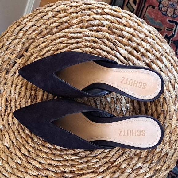SCHUTZ Womens Dauani Black Suede Pointed Toe Mule 2.5" Heels S-8.5‎ - Picture 6 of 8
